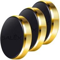 salex flat magnetic mounts: universal hands-free cell phone holder for car dashboard, wall - 3 pack [gold] logo