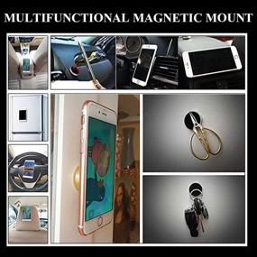 img 3 attached to SALEX Flat Magnetic Mounts: Universal Hands-Free Cell Phone Holder for Car Dashboard, Wall - 3 Pack [Gold]