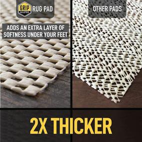 img 3 attached to Grip Master 2X Thick Area Rug Pad Grippers, 6 x 9 Feet, Cushioned for Hard 🔒 Surface Floors, Maximum Gripper and Cushion for Under Rugs, Protection Pads for Hardwood Floors, Under Carpet Mats