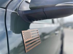 img 4 attached to Bronze 3D American Flag Emblem Decal Cut-Out - Set of 2 with 3M Adhesive Badge for Car or Truck