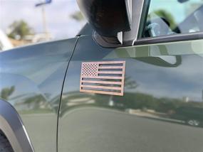 img 2 attached to Bronze 3D American Flag Emblem Decal Cut-Out - Set of 2 with 3M Adhesive Badge for Car or Truck