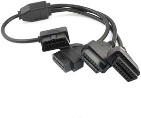 img 4 attached to 🔌 OLLGEN OBD2 Splitter Cable: Extend Car Diagnostic Range with 1 Male to 3 Female Adapter