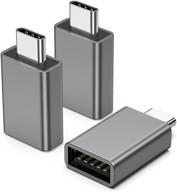 💻 saillin адаптер usb c к usb 3.0 [3 штуки], мужской usb c к женскому usb адаптеру (подходит бок о бок) с ipad mini/pro 2021, imac 2021, совместимость с macbook air/pro 2020 - для устройств type c или thunderbolt 3 логотип