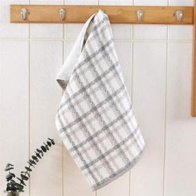 img 1 attached to 👕 Pidada Hand Towels Set of 2: Checkered Plaid Pattern 100% Cotton, Absorbent & Soft Towel – Gray
