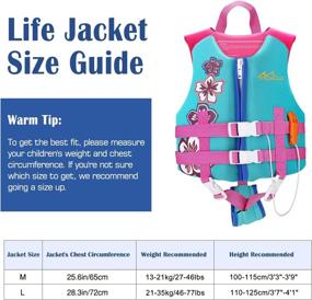 img 1 attached to 👦 MoKo Kids Life Jackets - Cute Pattern Swimming Aid Vest for Children - Flotation Device for Toddlers Boys Girls 37-50 lbs (M Size) 50-90 lbs (L Size)