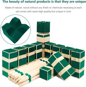 img 2 attached to 🎲 Reliancer Kubb Game Set - Wooden Outdoor Lawn Game with Storage Bag - Backyard Tossing Grass Game - Hardwood Kubb Party Team Game - Swedish Viking Chess - Beach Strategic Kubb Family Games for Yard, Wedding, and BBQs