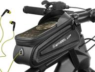 🚲 stahmfover bike phone bag: waterproof front frame bicycle storage with touch screen, large capacity handlebar bag – ideal for road & mountain biking, black logo