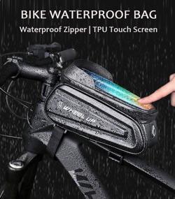 img 2 attached to 🚲 STAHMFOVER Bike Phone Bag: Waterproof Front Frame Bicycle Storage with Touch Screen, Large Capacity Handlebar Bag – ideal for Road & Mountain Biking, Black