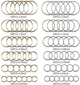 img 2 attached to 🧵 DIY Craft Jewelry Making: 180PCS Round Beading Hoop Charms for Earrings and Pendants, Open Bezel Frame Supplies in 6 Sizes