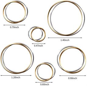 img 3 attached to 🧵 DIY Craft Jewelry Making: 180PCS Round Beading Hoop Charms for Earrings and Pendants, Open Bezel Frame Supplies in 6 Sizes