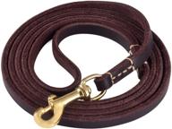 wopoky genuine leather leash - 4ft / 5ft / 6ft - ideal for training and walking small to medium dogs - black / brown color options logo