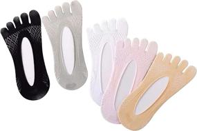 img 4 attached to Toe Socks for Women, Pack of 5 Pairs - Athletic Five Finger Socks