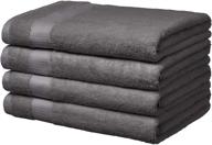 🛀 amazon basics everyday bath towels, set of 4, powder grey: soft, durable, 100% cotton logo