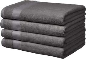 img 4 attached to 🛀 Amazon Basics Everyday Bath Towels, Set of 4, Powder Grey: Soft, Durable, 100% Cotton