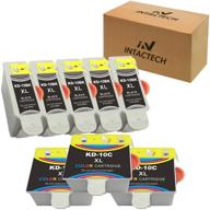 🖨️ intactech compatible kodak 10xl 10b 10c ink cartridges - combo pack of 8 (5 black, 3 color) | for kodak esp 3, esp 3250, 5250, 9250, office 6150, easyshare 5500, hero 7.1, 9.1, 6.1 printers logo