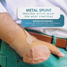 img 1 attached to Actesso Neoprene Thumb Support Brace Spica - Splint for Thumb Pain & Injury Relief, Wrist Tendonitis, De Quervain's, and Sprains - Left or Right, Beige (Left)