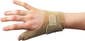 img 4 attached to Actesso Neoprene Thumb Support Brace Spica - Splint for Thumb Pain & Injury Relief, Wrist Tendonitis, De Quervain's, and Sprains - Left or Right, Beige (Left)