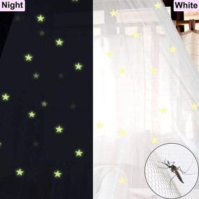 img 3 attached to 🌟 Luminous Star and Moon Mosquito Net Bed Canopy by SZHTFX - Punch-Free Installation Haning Bed Net for Baby Bed to Double Bed: Bedroom Decorative Accessory for Girls and Boys