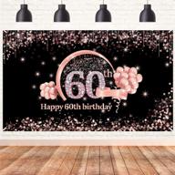 stunning lnlofen 60th birthday banner decorations: celebrate in style with extra large rose gold backdrop and photo props! logo