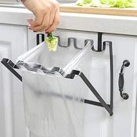 🗑️ langugu stainless steel foldable trash rack: a versatile kitchen organizer for hanging garbage bag, dishcloth, and more! logo