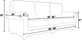 img 2 attached to Обстал растяжка Спандексная чехол для дивана: антиподскользящая мебельная защита для собак, 🛋️ кошек, домашних животных и детей - чехол на 3-местный диван для гостиной.