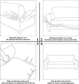 img 1 attached to Обстал растяжка Спандексная чехол для дивана: антиподскользящая мебельная защита для собак, 🛋️ кошек, домашних животных и детей - чехол на 3-местный диван для гостиной.