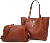 hynice handbags shoulder satchel zr03 brown 💼 - women's stylish satchels & wallets at best price logo