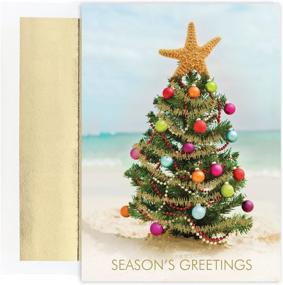 img 2 attached to 🎄 Masterpiece Studios Warmest Wishes Beach Christmas Tree Cards - 18 Count (901400)