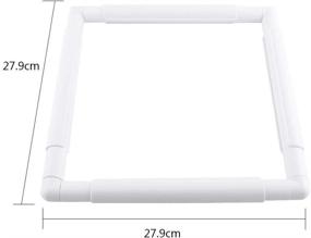 img 3 attached to Square Embroidery Hoop: Plastic Rectangle Stitching Frame for Quilting and Sewing (27.9 x 27.9cm)