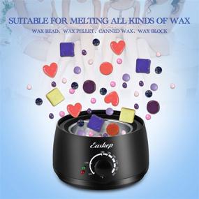 img 1 attached to 🔥 Waxing Kit Wax Warmer by Easkep - Hair Removal Kit with 6 Adjustable Temperature Settings, 5 Packs of Hard Wax Beads, and 20 Wooden Applicator Sticks - Painless Solutions for Legs, Face, Underarm, Bikini, and Brazilian Areas