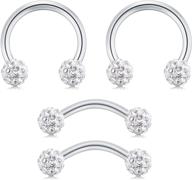 💎 avyring 16g daith rook earrings: stainless steel crystal ball cartilage helix piercing rings – stunning jewelry logo