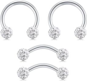 img 4 attached to 💎 AVYRING 16G Daith Rook Earrings: Stainless Steel Crystal Ball Cartilage Helix Piercing Rings – Stunning Jewelry