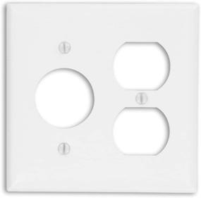 img 2 attached to Leviton 88046 2-Gang 1-Duplex 1-Single 1.406-Inch Diameter, Painted Metal Combination Wallplate, Device Mount, White