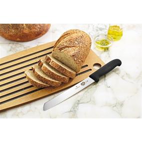 img 2 attached to 🍞 Victorinox Swiss Army Bread Knife - 8" Serrated Blade with Fibrox Handle, Model 47549, Black