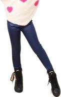 👖 tulucky winter leather stretchy leggings for girls - trendy clothing in leggings logo