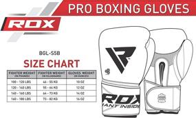 img 3 attached to 🥊 RDX Training Muay Thai Boxing Gloves - Cowhide Leather Mitts for Kickboxing, Sparring, Heavy Punch Bag, Speed Ball, Grappling Dummy, Focus Pads Punching | Ideal for Fighting