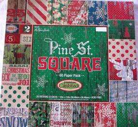 img 4 attached to 🎄 Pine St. Square 12x12 Premium Cardstock Christmas Scrapbooking Paper Pack: 60 Festive Sheets for Holiday Crafts