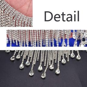 img 1 attached to Shop the Stunning Pawkyjar 0.5 Yard Rhinestone Chain Bridal Trim Fringe Crystal Clear Applique Silver