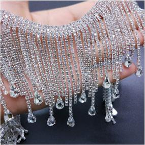 img 3 attached to Shop the Stunning Pawkyjar 0.5 Yard Rhinestone Chain Bridal Trim Fringe Crystal Clear Applique Silver