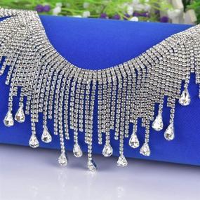 img 4 attached to Shop the Stunning Pawkyjar 0.5 Yard Rhinestone Chain Bridal Trim Fringe Crystal Clear Applique Silver