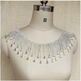 img 2 attached to Shop the Stunning Pawkyjar 0.5 Yard Rhinestone Chain Bridal Trim Fringe Crystal Clear Applique Silver