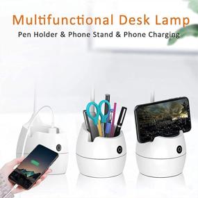 img 3 attached to Optimized Search: Desk Lamp with USB Charging Port & 360° Gooseneck, 3 Lighting Modes & 3 Brightness Levels – College Dorm Room Essentials, Home Office Table Lamp with Pen Holder