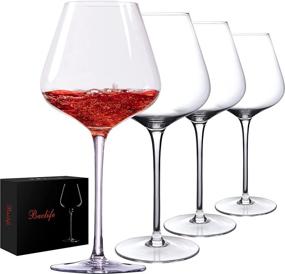 img 4 attached to 🍷 Set of 4 Hand Blown Red Wine Glasses – Lead-Free Premium Crystal – 23 oz Long Stem Burgundy Wine Glasses – Perfect Gift for Wedding, Anniversary, Christmas – Clear