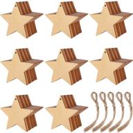 🎄 blulu 100-piece christmas wooden ornaments - round wood slices with snowflake, angel, and star shapes for christmas tree hanging - includes 100 cords (style 2) logo