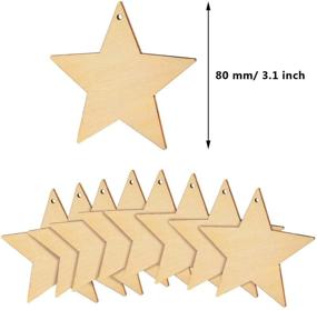 img 3 attached to 🎄 Blulu 100-Piece Christmas Wooden Ornaments - Round Wood Slices with Snowflake, Angel, and Star Shapes for Christmas Tree Hanging - Includes 100 Cords (Style 2)