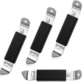 img 4 attached to 🍺 4-Piece Classic Stainless Steel Magnetic Bottle Openers - Beer Punch Opener and Can Tapper with Magnet for Refrigerator, Camping, and Traveling (Black)