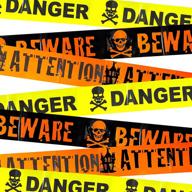 🎃 halloween door decorations: needzo 30 ft decorative caution tape - danger beware attention logo