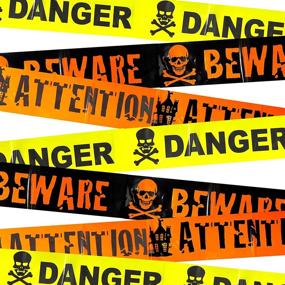img 3 attached to 🎃 Halloween Door Decorations: Needzo 30 Ft Decorative Caution Tape - Danger Beware Attention