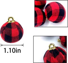 img 3 attached to 🎄 Changsha 42-Piece Mini Buffalo Plaid Fabric Ball Ornament - 1.1" Fabric-Wrapped Balls, Burlap Fabric Christmas Tree Hanging Pendants for Holiday Presents & Christmas Party Supplies (Red & Black)