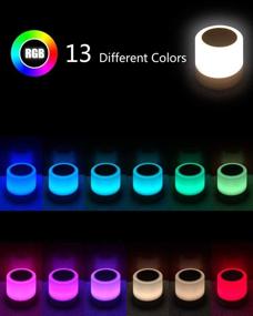 img 2 attached to Dimmable LED Bedside Lamp with Warm White Light, 13 Colors, Color Changes, and Touch-Sensitive Night Light for Bedroom, Living Room, and Office – White